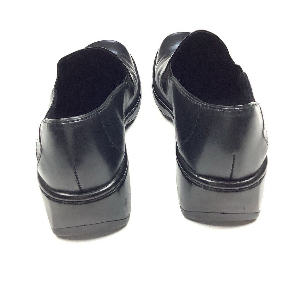 Clarks Slip On Shoes Women Size 6 M Black Leather Loafers Clogs Comfort - Picture 6 of 9